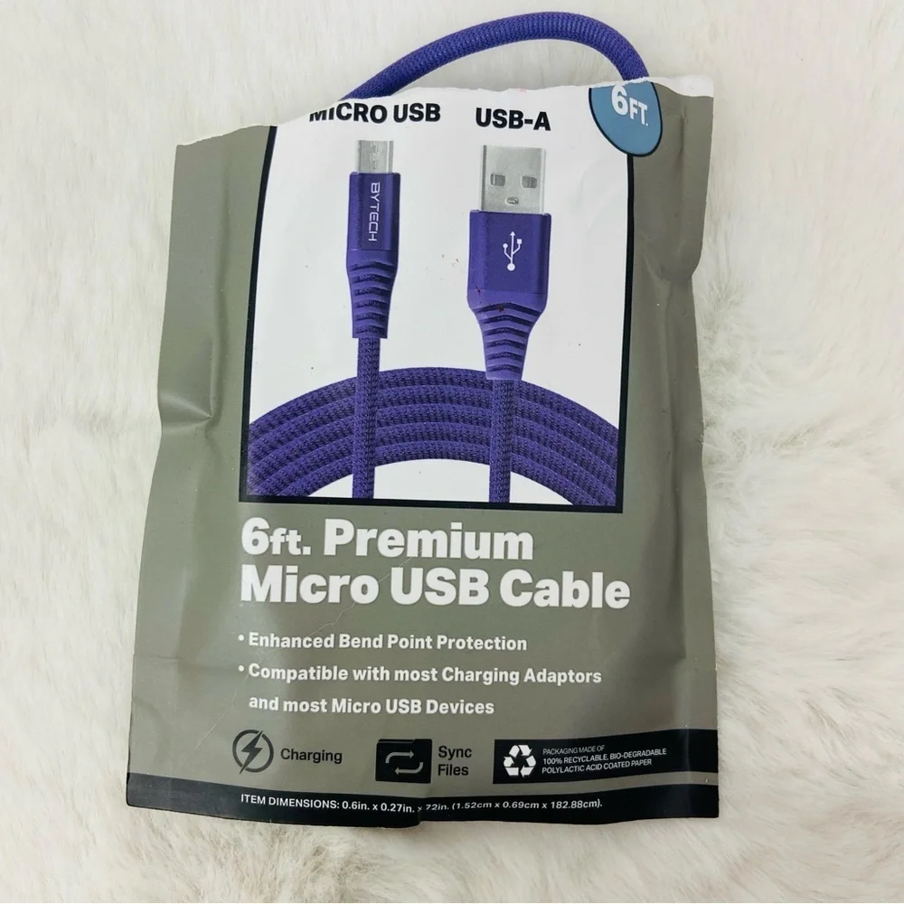 Premium 6ft Micro USB Cable - Purple